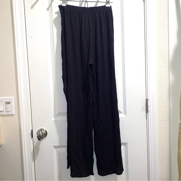 Black Soft Womens Pants by Kona Sol Size Medium Long Pleated Homme Pants Bottoms - Picture 5 of 9